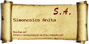 Simoncsics Anita névjegykártya